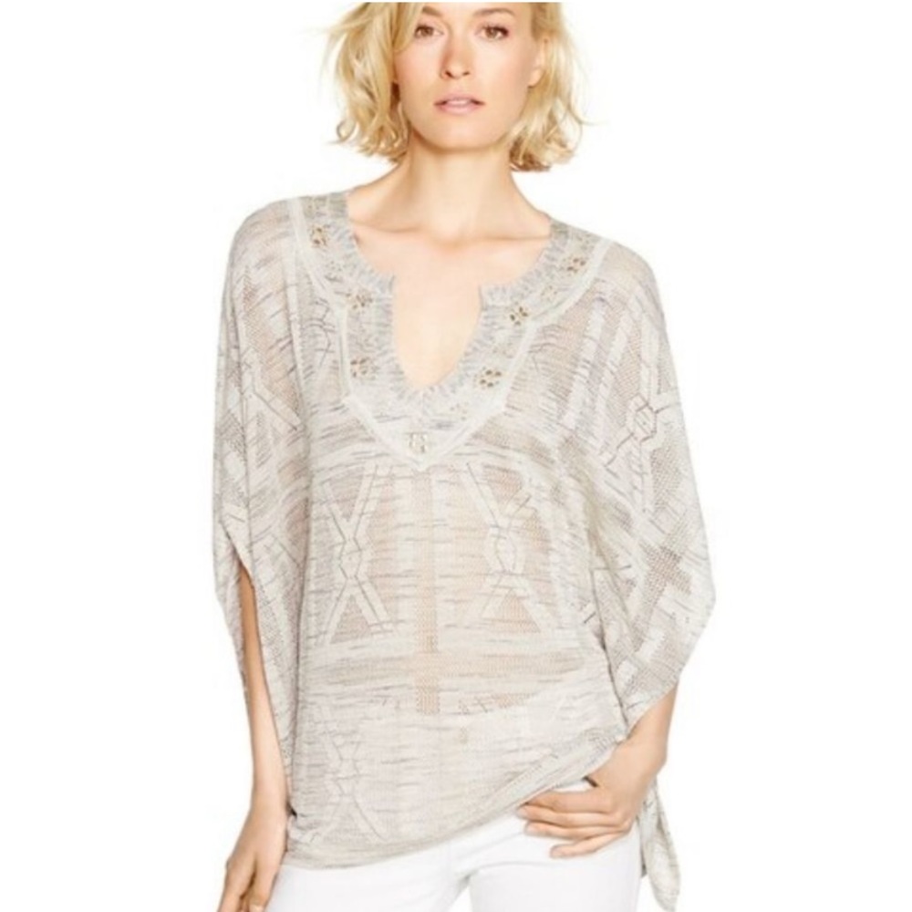 White House Black Market Embellished Poncho